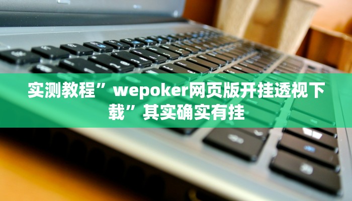 实测教程”wepoker网页版开挂透视下载”其实确实有挂
