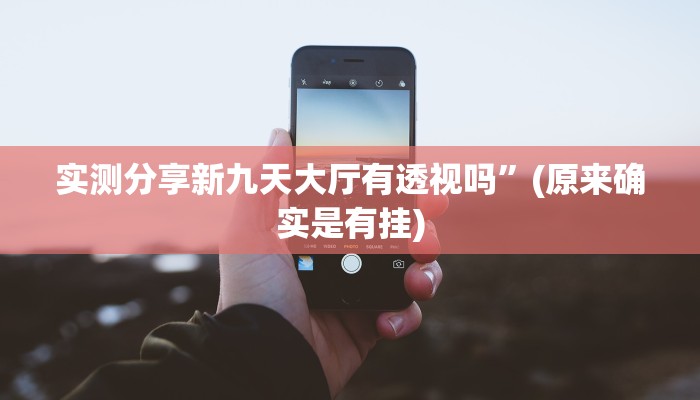 实测分享新九天大厅有透视吗”(原来确实是有挂)
