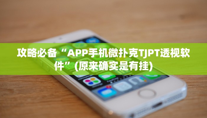 攻略必备“APP手机微扑克TJPT透视软件”(原来确实是有挂)