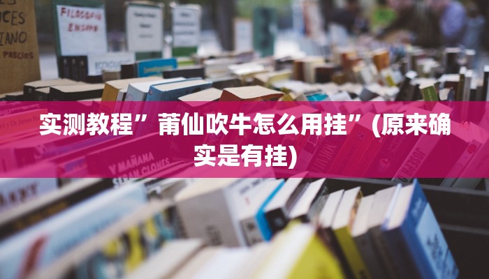 实测教程”莆仙吹牛怎么用挂”(原来确实是有挂)