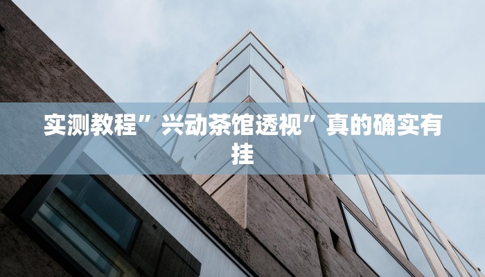 实测教程”兴动茶馆透视”真的确实有挂