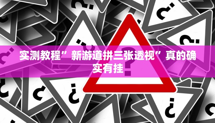 实测教程”新游道拼三张透视”真的确实有挂