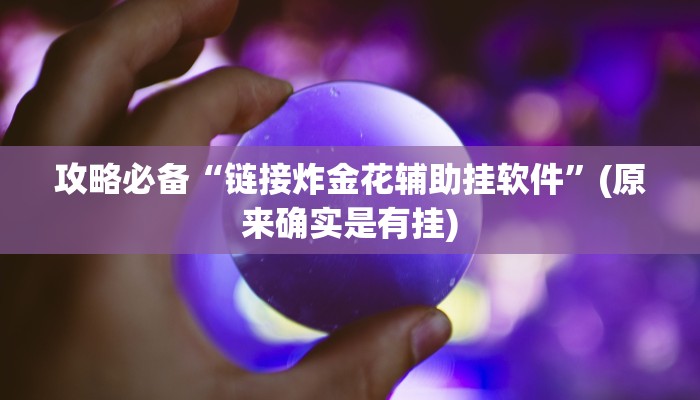 攻略必备“链接炸金花辅助挂软件”(原来确实是有挂)