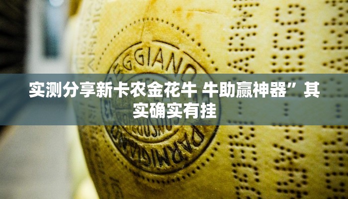 实测分享新卡农金花牛 牛助赢神器”其实确实有挂
