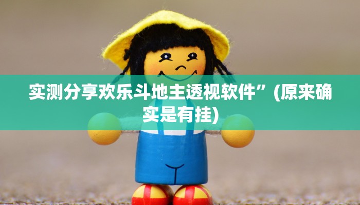 实测分享欢乐斗地主透视软件”(原来确实是有挂)