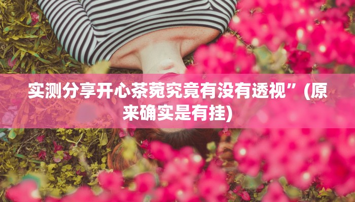 实测分享开心茶菀究竟有没有透视”(原来确实是有挂)