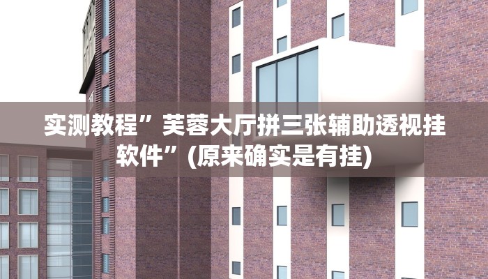 实测教程”芙蓉大厅拼三张辅助透视挂软件”(原来确实是有挂)